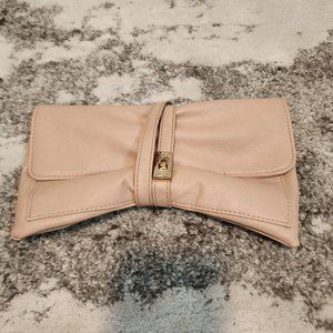 ASOS Beige Clutch with Flap and Wrap Around Locking Closure